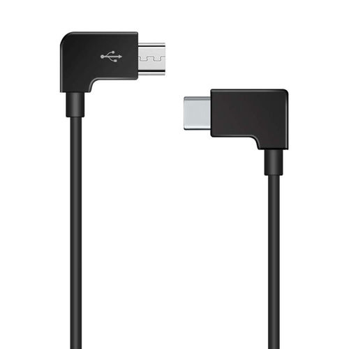 Double Right Angle (90 Degree) Type-C to Micro-USB Charging Cable (30cm)